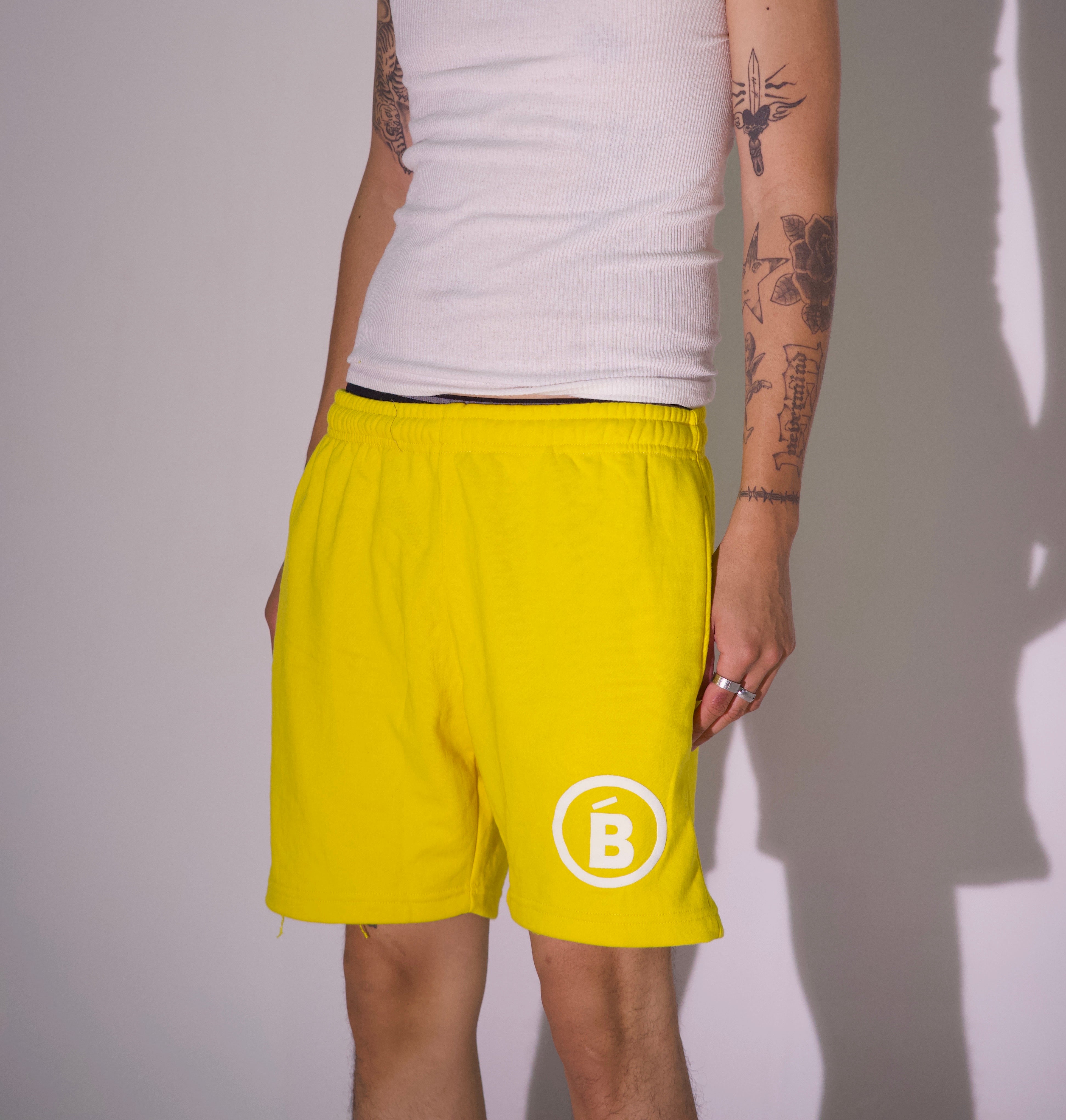 Yellow Terry Puff B Shorts