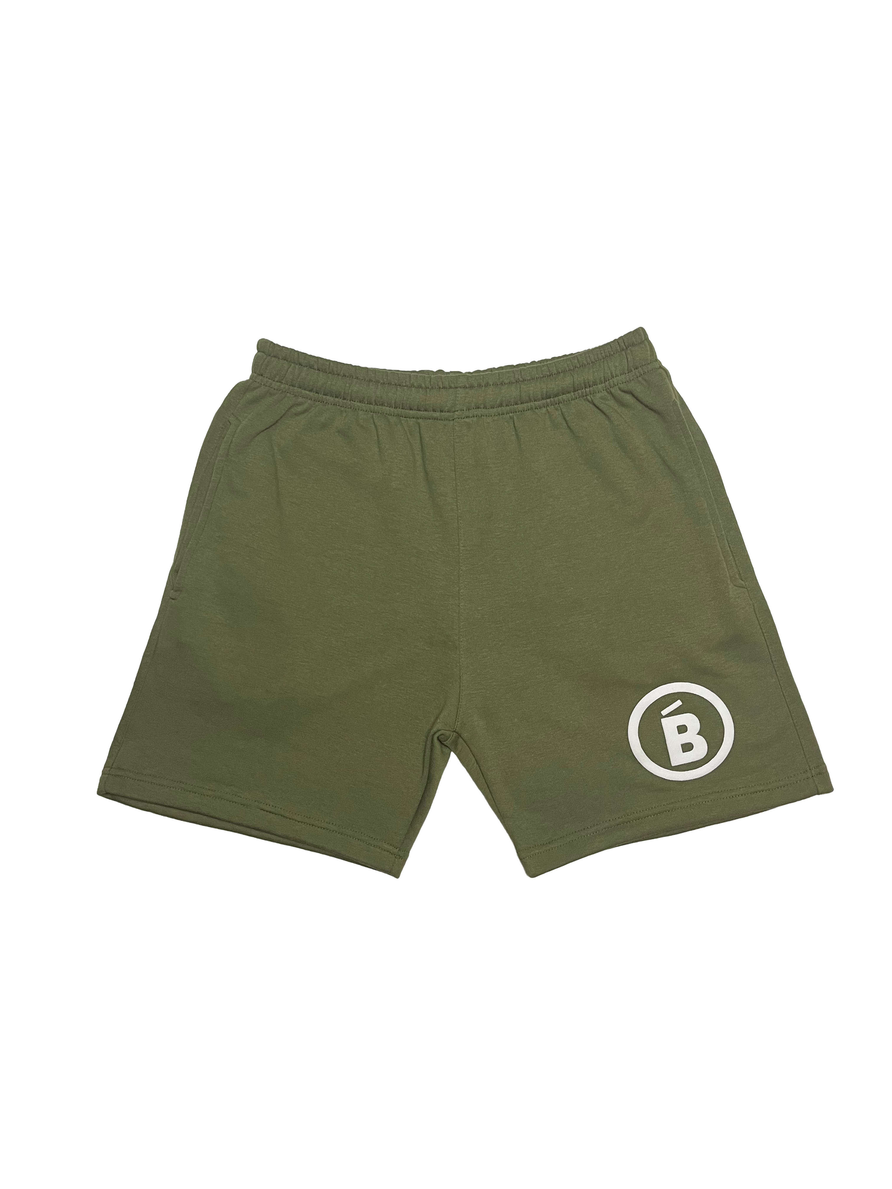Army Green Terry Puff B Shorts