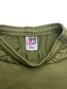 Army Green Terry Puff B Shorts