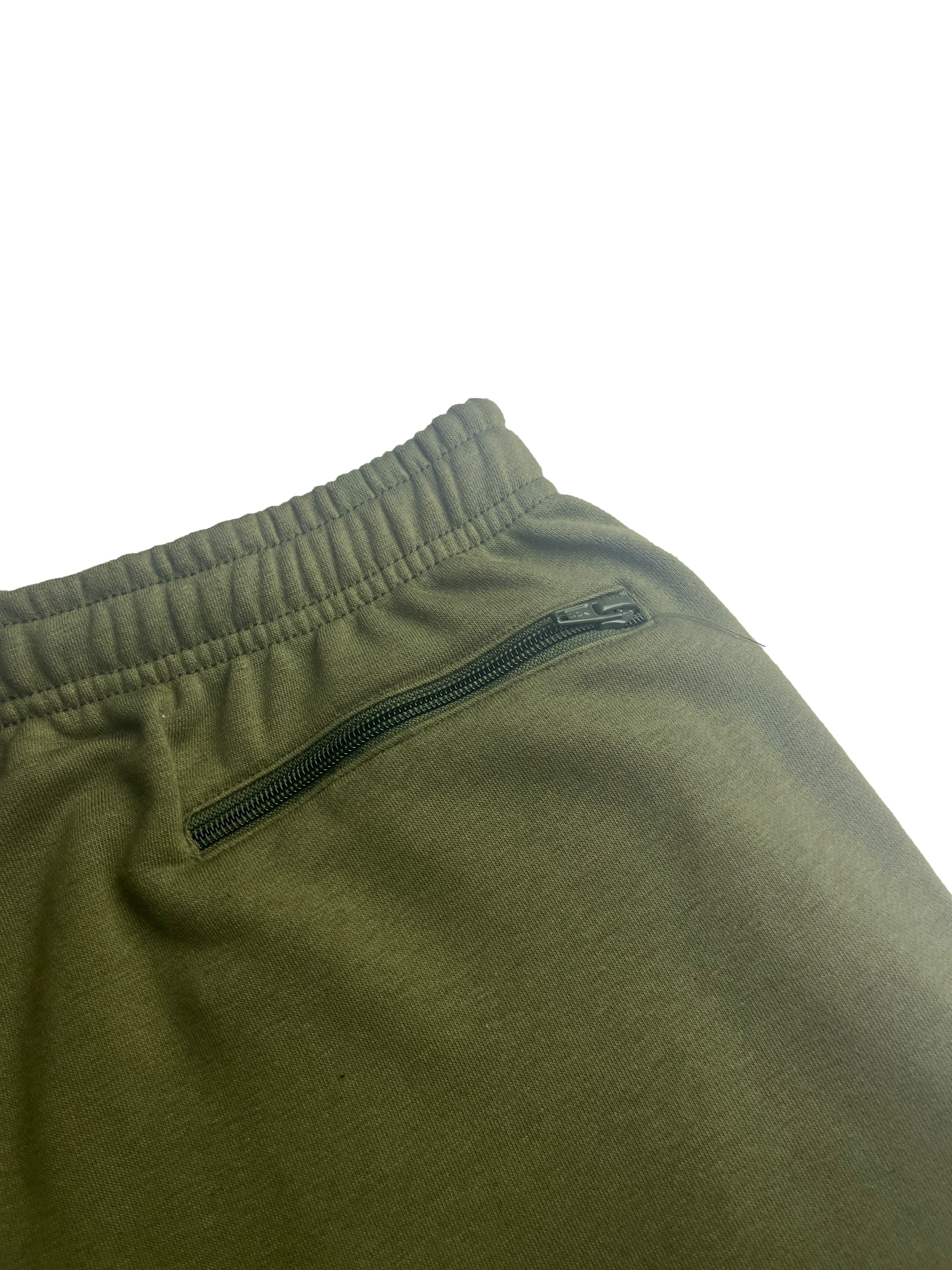 Army Green Terry Puff B Shorts