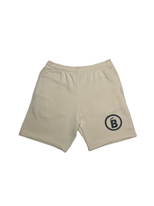 Cream & Black Terry Puff B Shorts