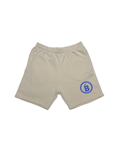 Cream & Blue Terry Puff B Shorts