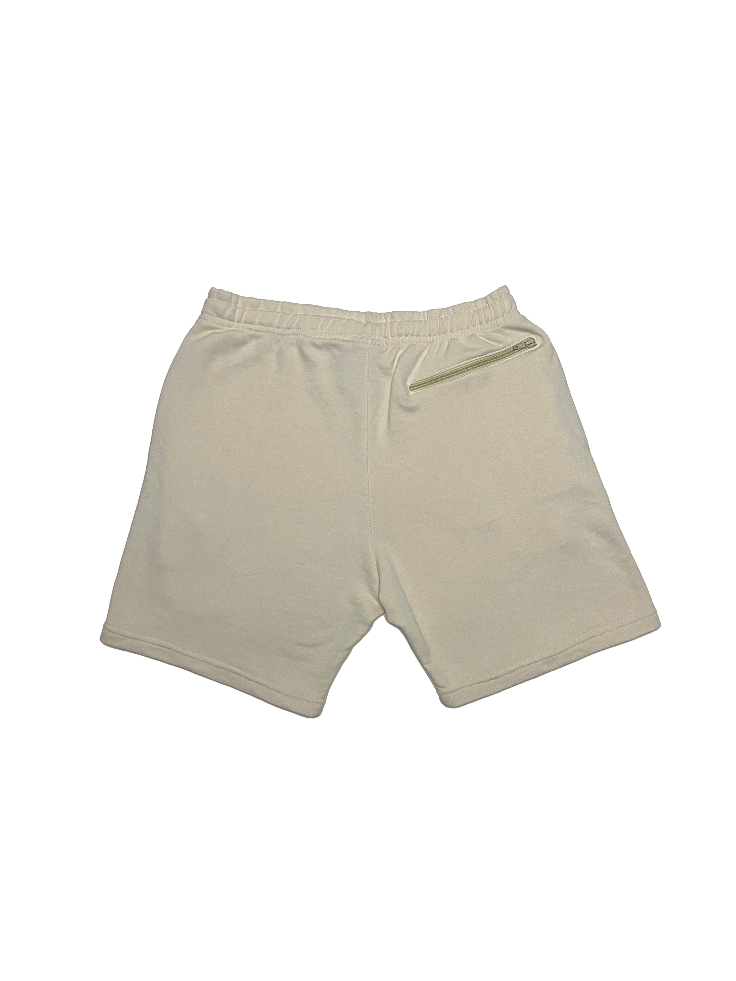 Cream & Red Terry Puff B Shorts
