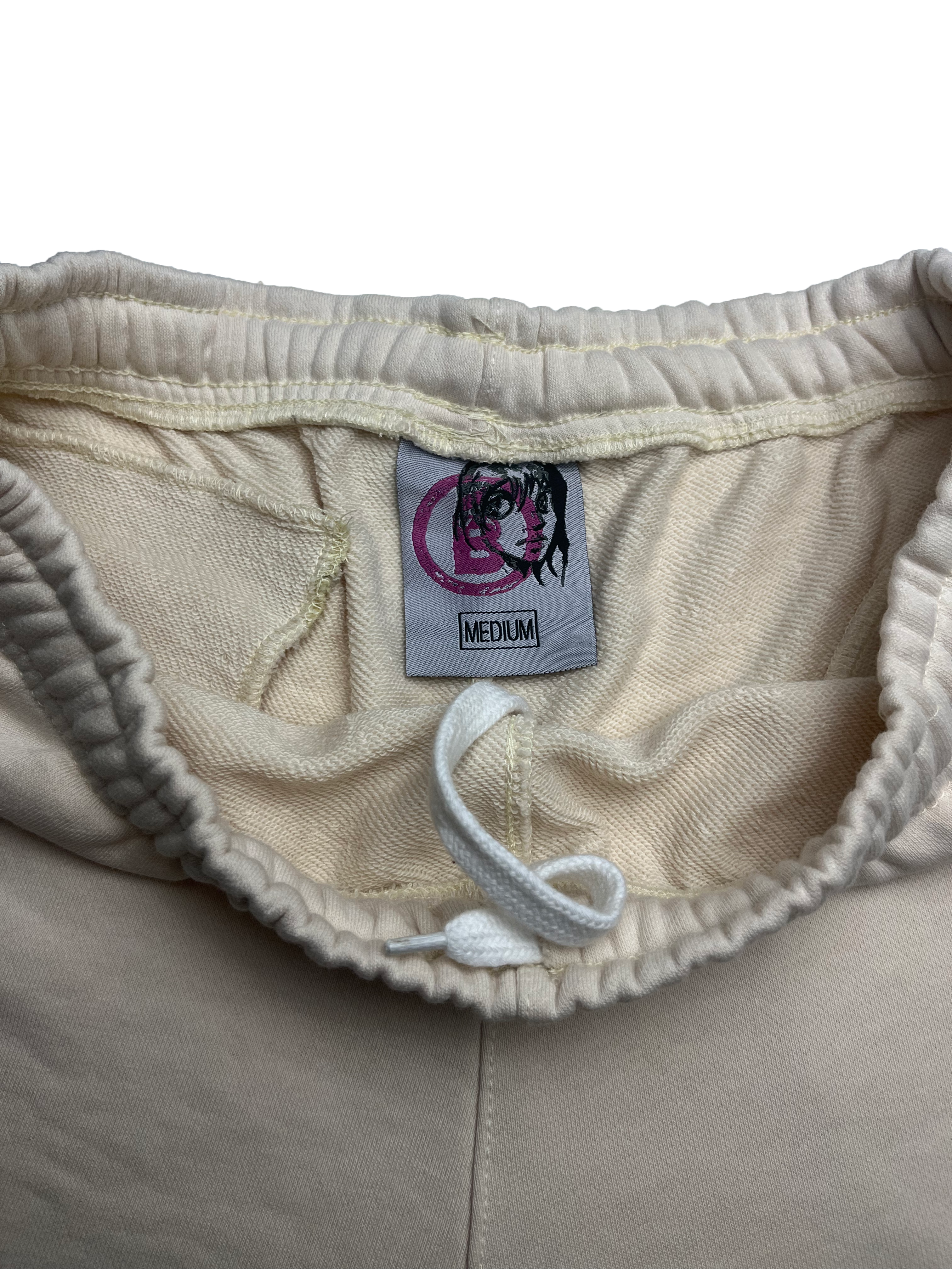Cream & Black Terry Puff B Shorts