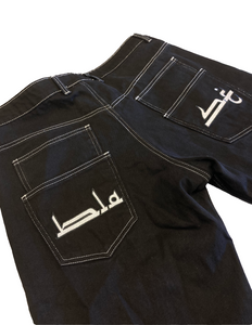 Script Double Pocket Denim Jeans